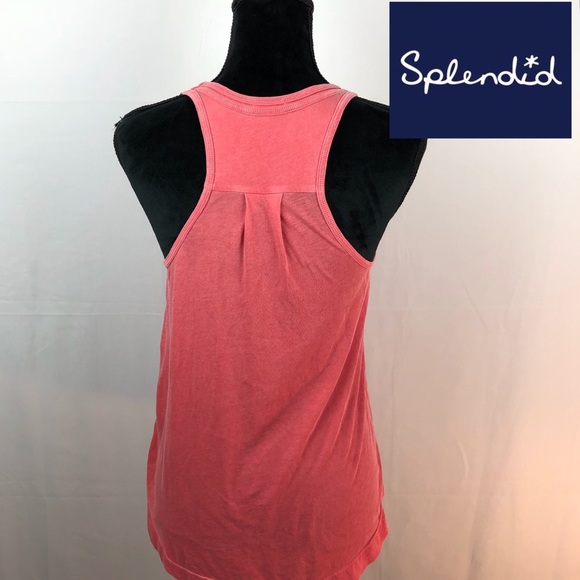 Splendid Coral or White color Racerback Tank Sz Sm - Picture 5 of 8